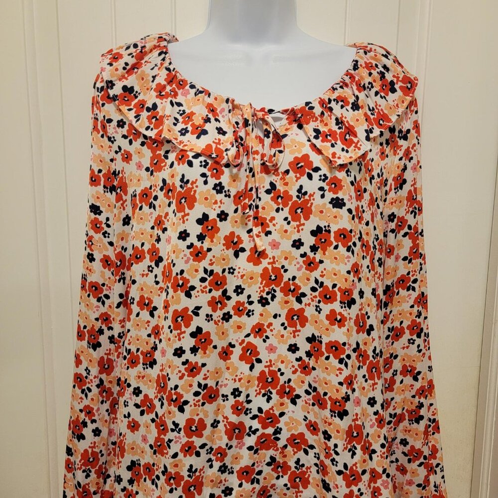 Croft and Barrow Long Sleeve Floral Blouse - XL
